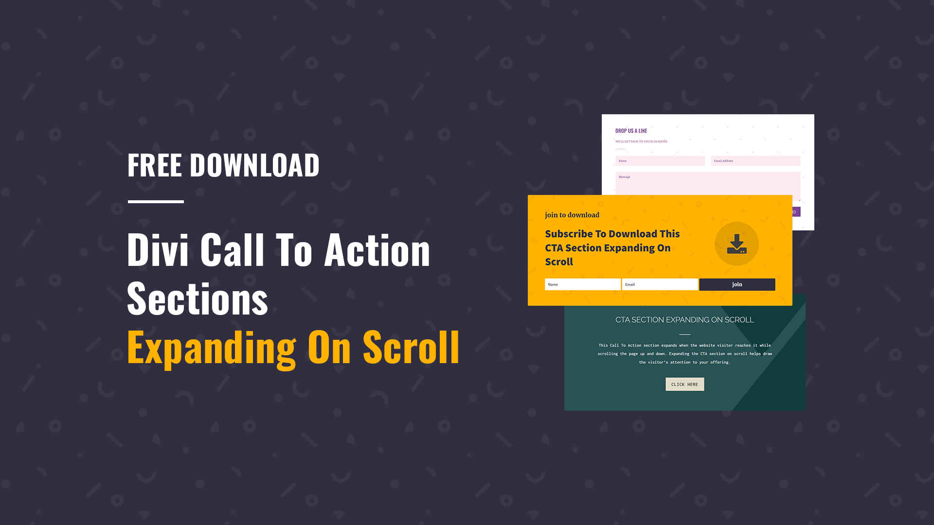 Free Download: Divi CTA Sections Expanding On Scroll