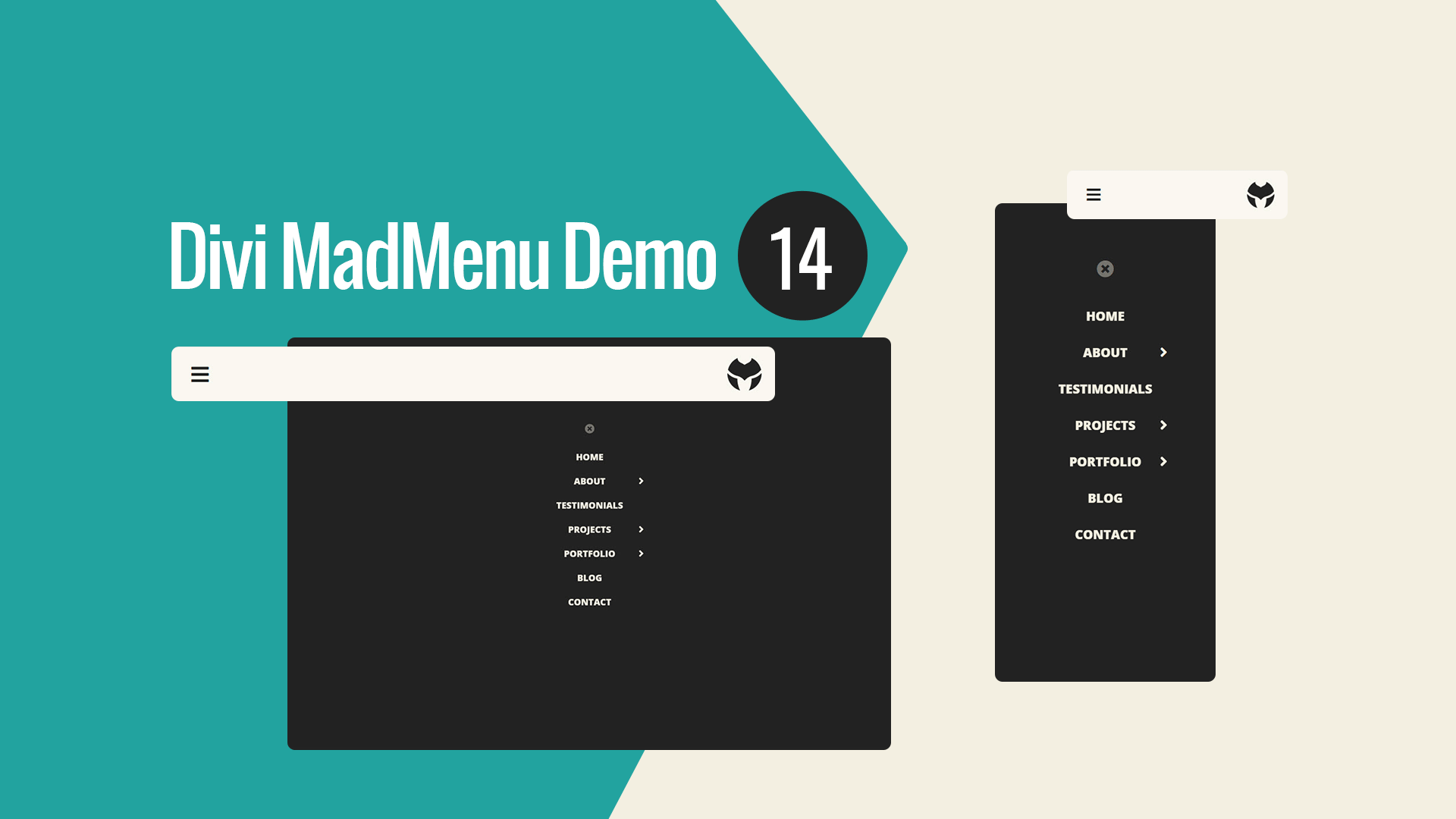 Divi MadMenu Demo 14 – Fullscreen Header