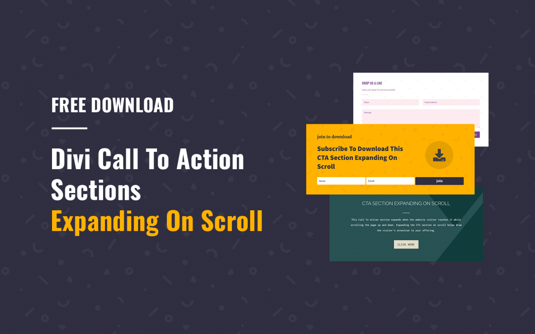 Free Download: Divi CTA Sections Expanding On Scroll