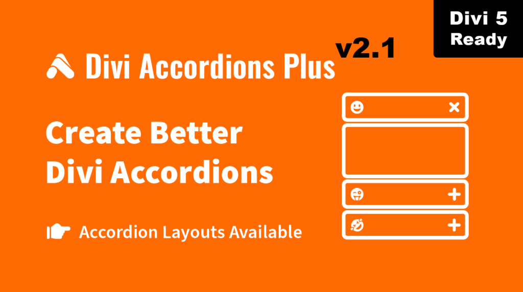 Divi Accordions Plus v2.1. Compatible with Divi 5.