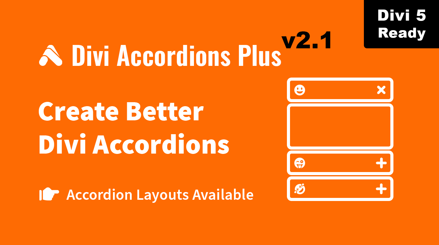Divi Accordions Plus v2.1. Compatible with Divi 5.