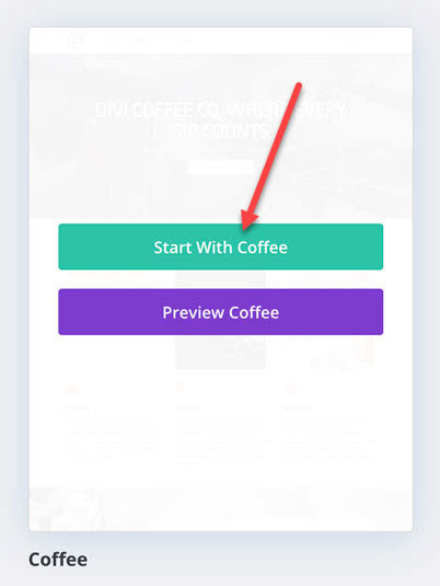Click the Start With Coffee button to start generating the site.