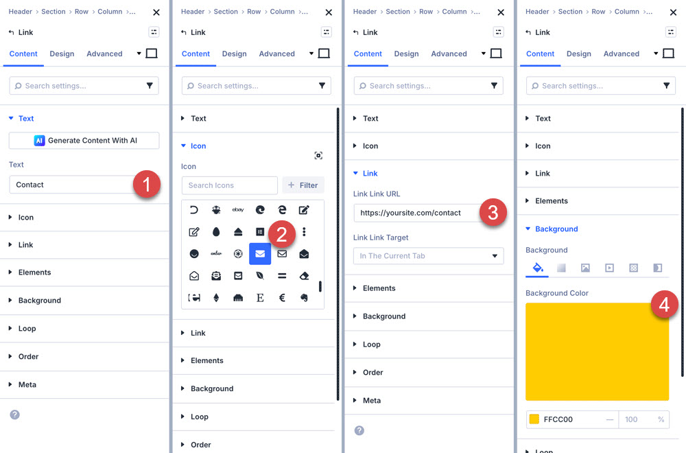 Configure Link module content settings.