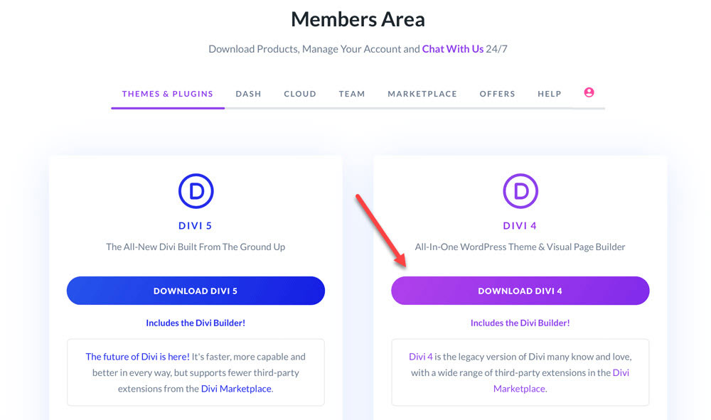 Download Divi 4 from your ET account.