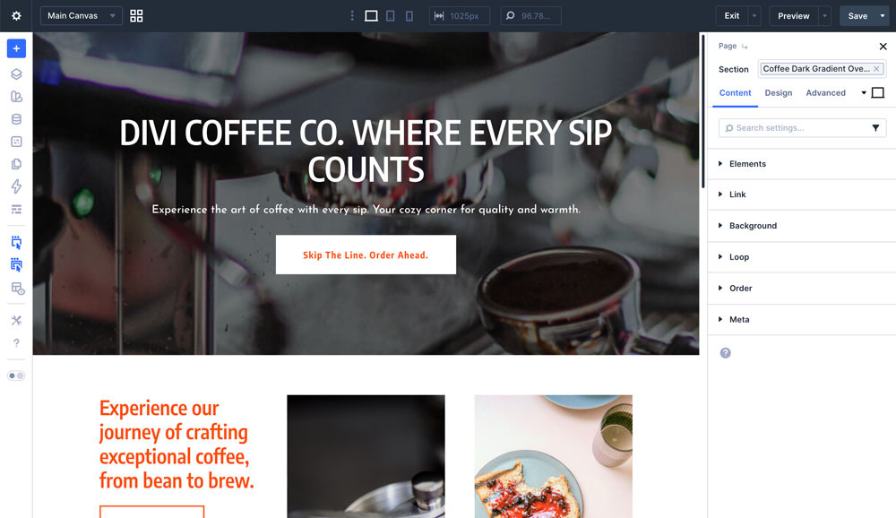 Edit page layout in Divi 5.