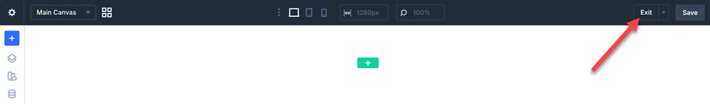 Click the Exit button to exit Divi Builder.