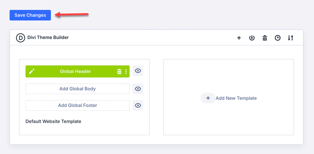 Save Divi Theme builder templates changes.