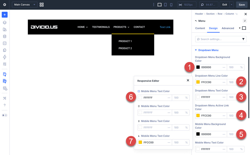 Style the Menu module dropdown menu.