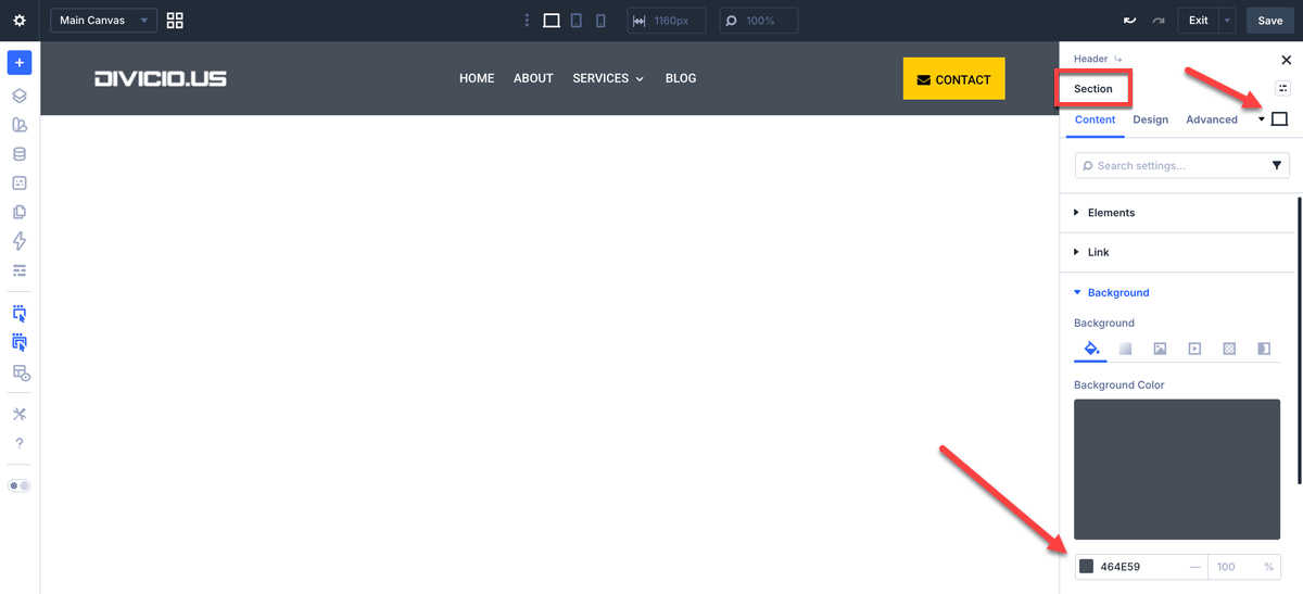 Set the normal header background color.