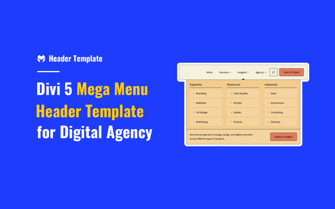 Download a Digital Agency Mega Menu Header Template for Divi 5