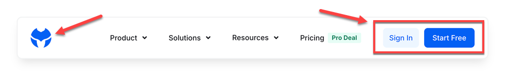 Customize the logo and desktop header CTA buttons in the MadMenu module settings
