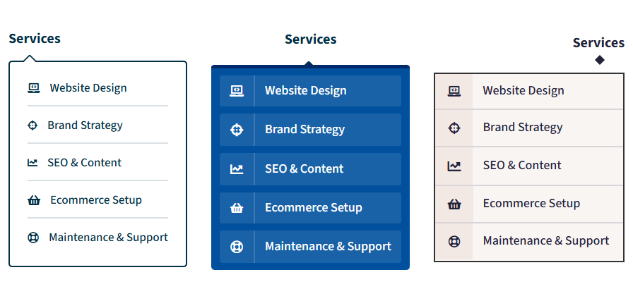 Divi MadMenu dropdown menus demo