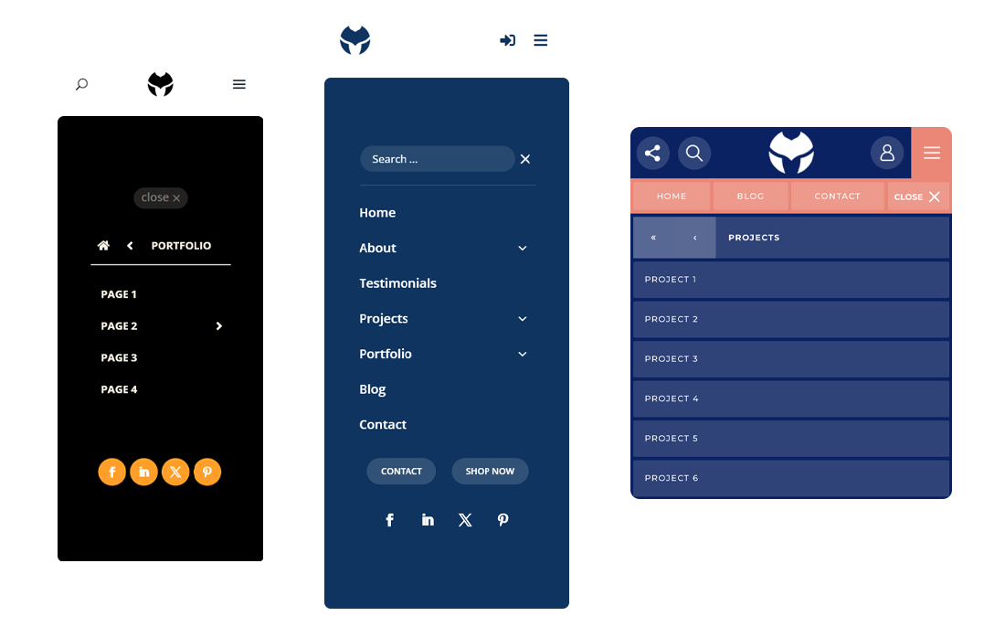 Divi MadMenu mobile menus demo