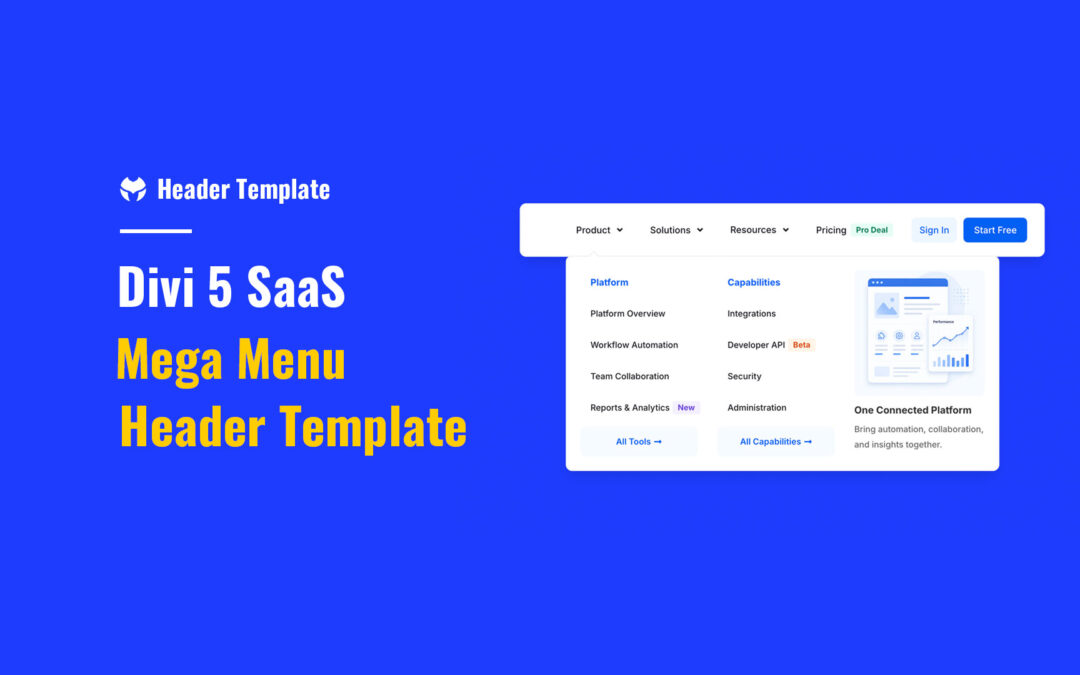 Download a SaaS Mega Menu Header Template for Divi 5